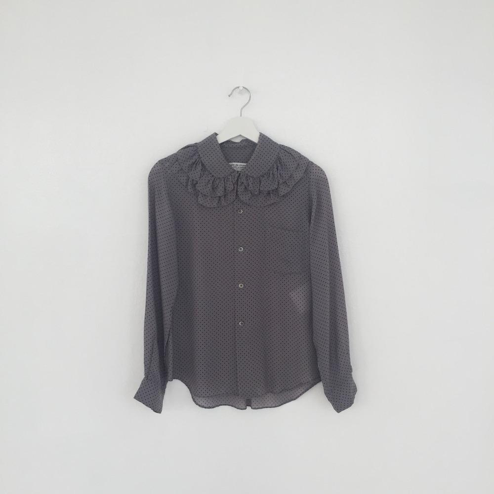 Comme des garcons frill collar dot blouse
