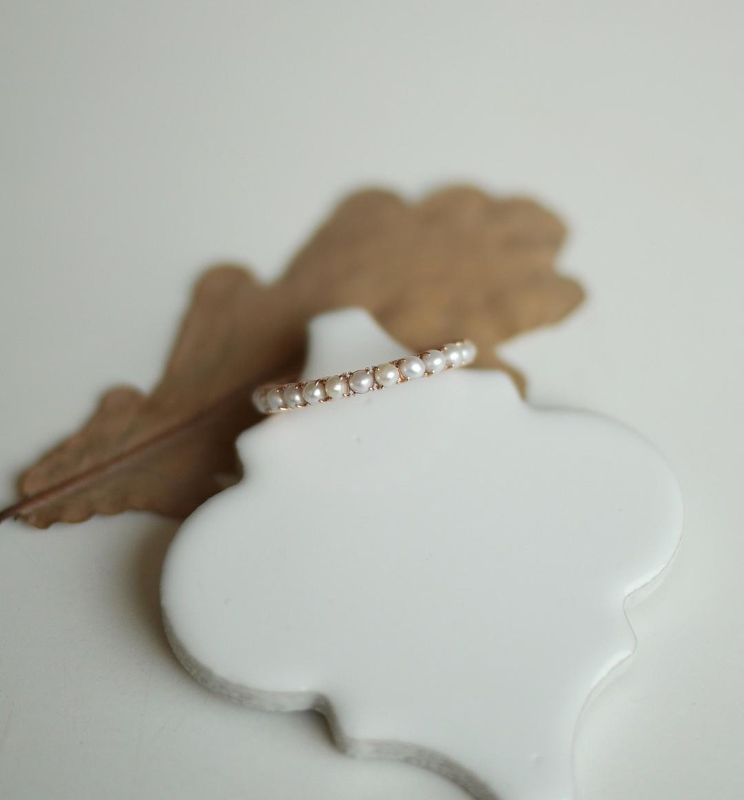 seed pearl eternity ring