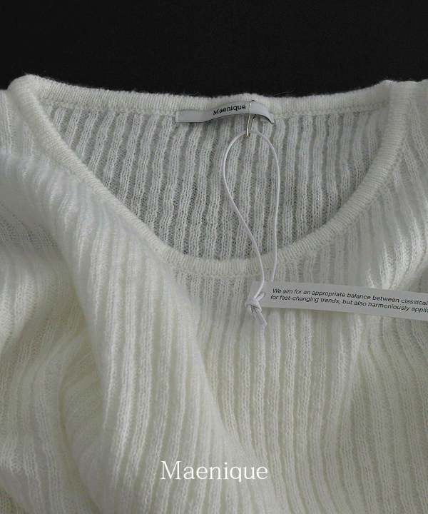 매니크 [20%쿠폰][MNQ] 랜스 모헤어 롱슬리브 라운드넥 니트