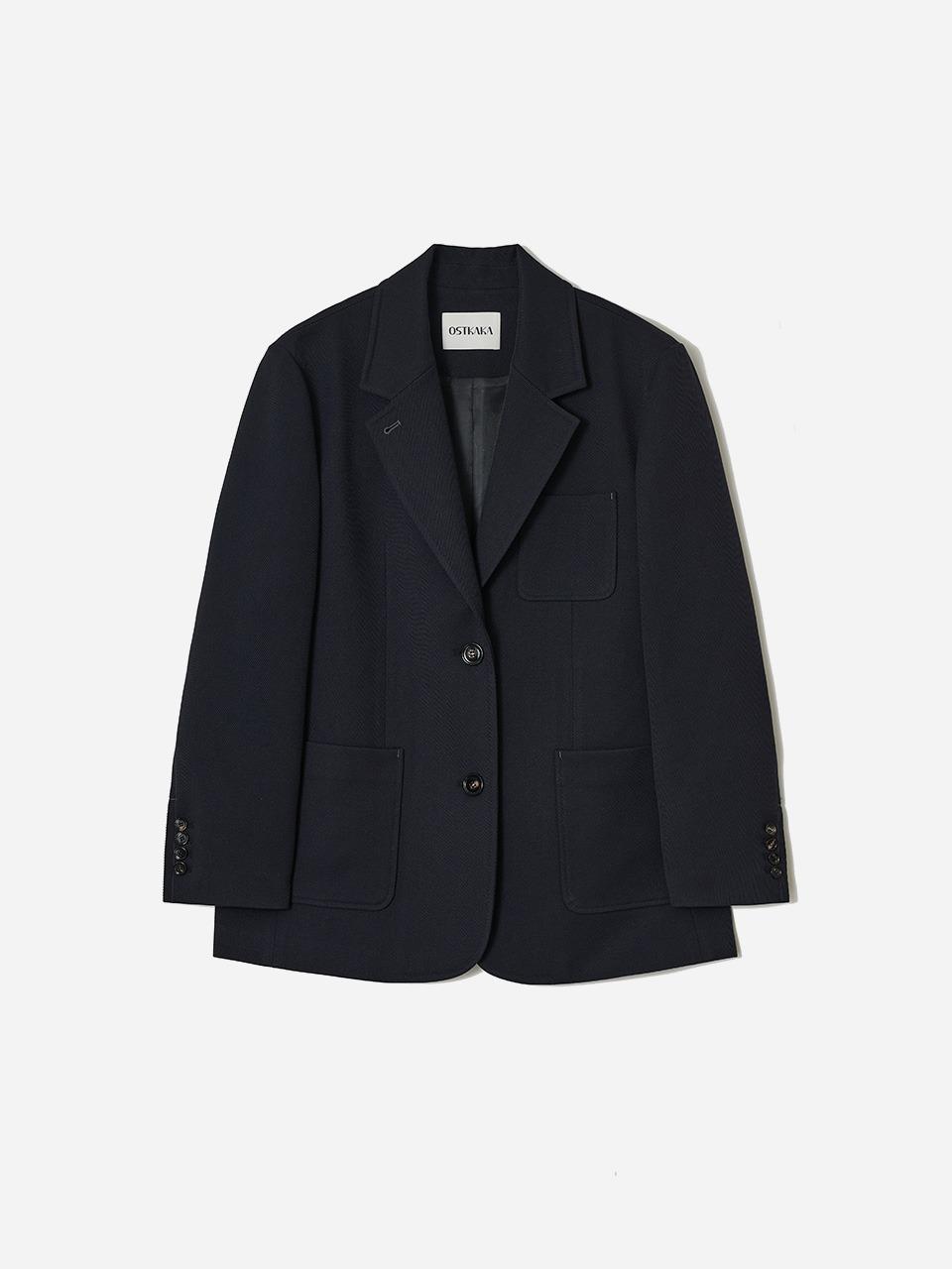 Twill Single Button Jacket Navy
