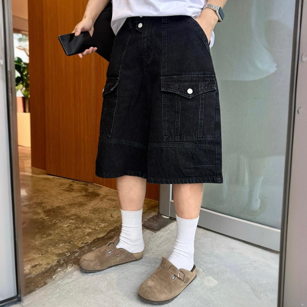 남자버뮤다데님 남자청반바지 쿨청바지 흑청바지