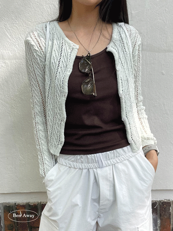 썸머 크런치 펀칭 가디건 3C