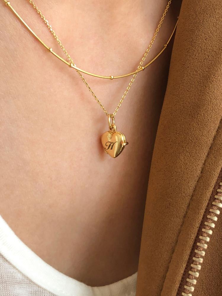 [둥그런/ 925 silver] 각인 로켓 목걸이 (2 color, A~Z)