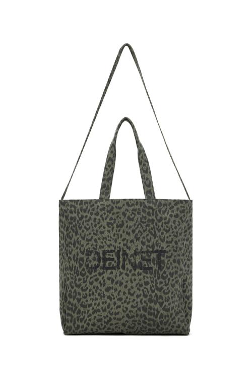 DEINET LOGO TWO WAY ECO BAG IN KHAKI LEOPARD