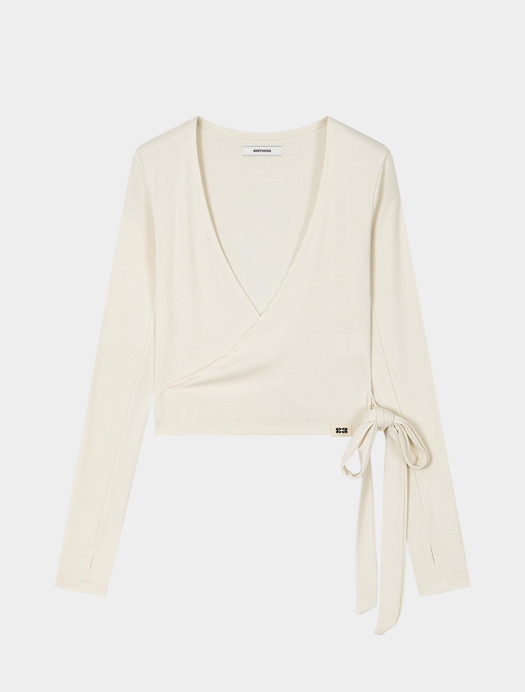 Yoga Flow Wrap Cardigan (White)