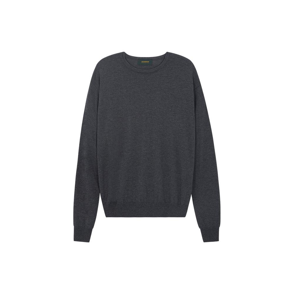 하이게이지 캐시미어 라운드니트 차콜