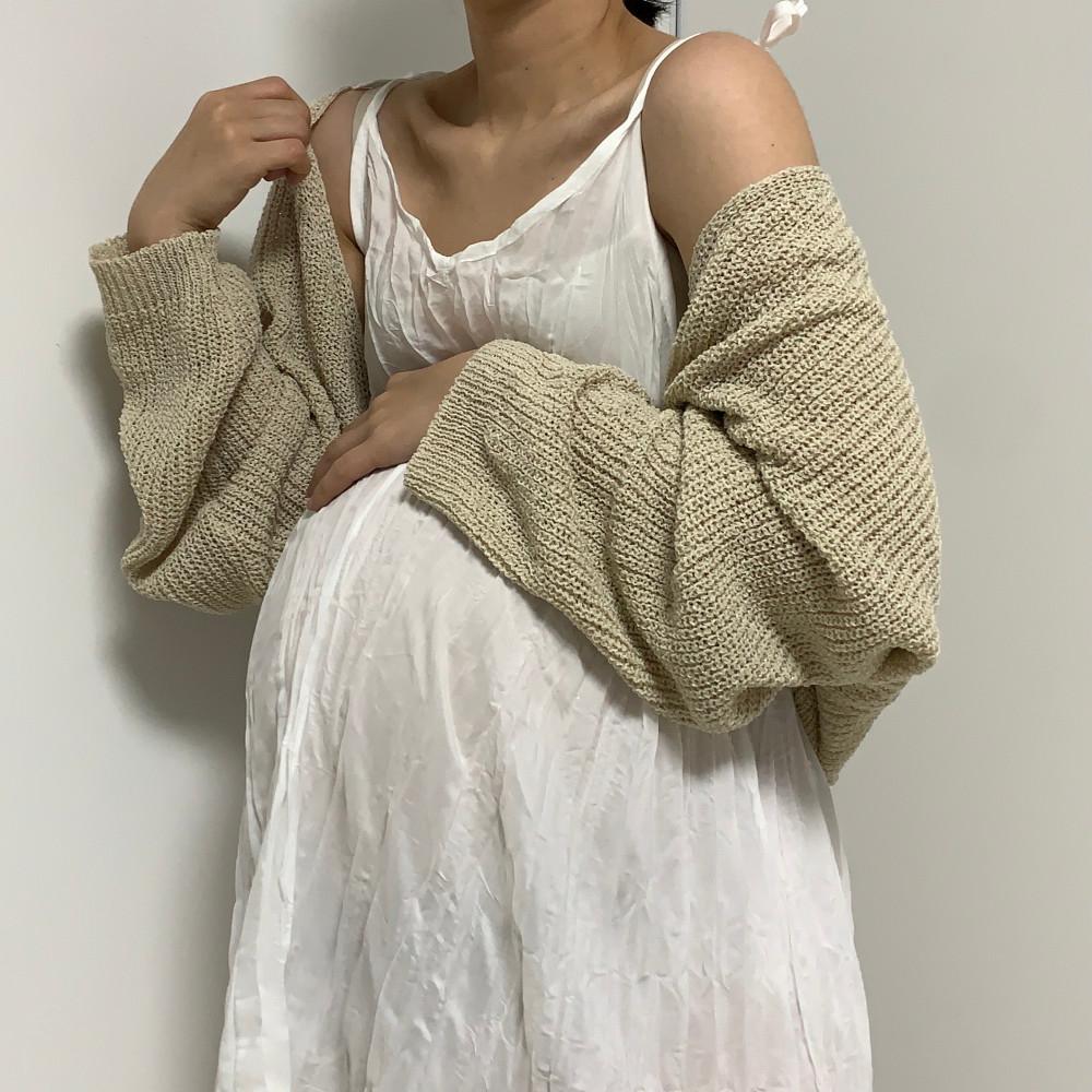 부클 볼레로 가디건 여리여리 휴양지 태교여행룩 만삭 임부복