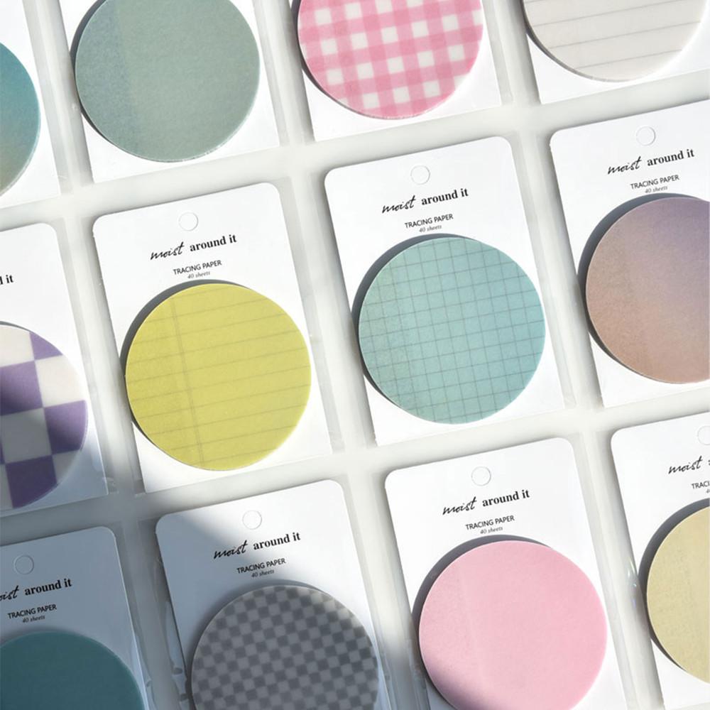 모이스트 어라운드잇 투명 메모지 트레이싱 반투명 포스트잇 동그라미