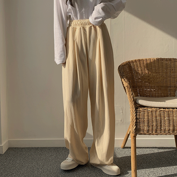 (빅사이즈/unisex)투턱밴딩와이드pt-4color