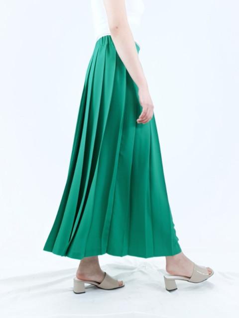 플리츠 미디스커트