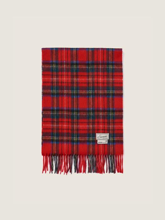 Tartan Cashmere100 Muffler (Red)