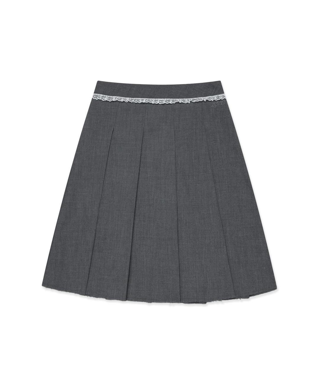 [한살차이 PICK] WM LACE PLEATS MIDI SKIRT charcoal