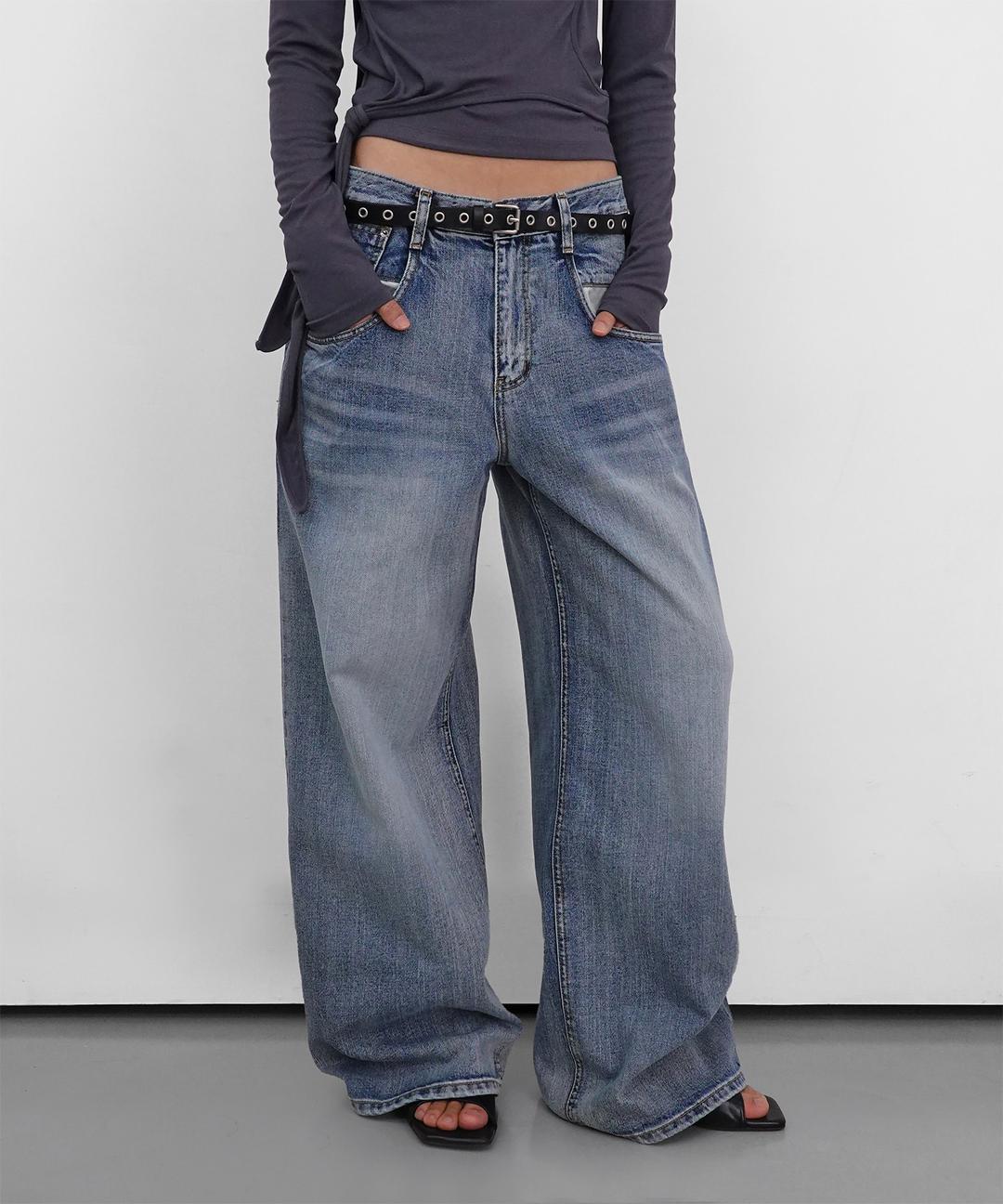 Wide Out pocket Denim Pants_Blue