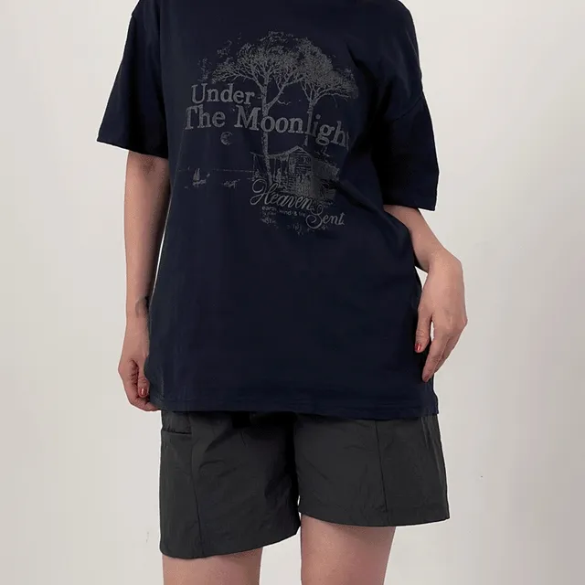 문라잇 빈티지 오버핏 반팔티