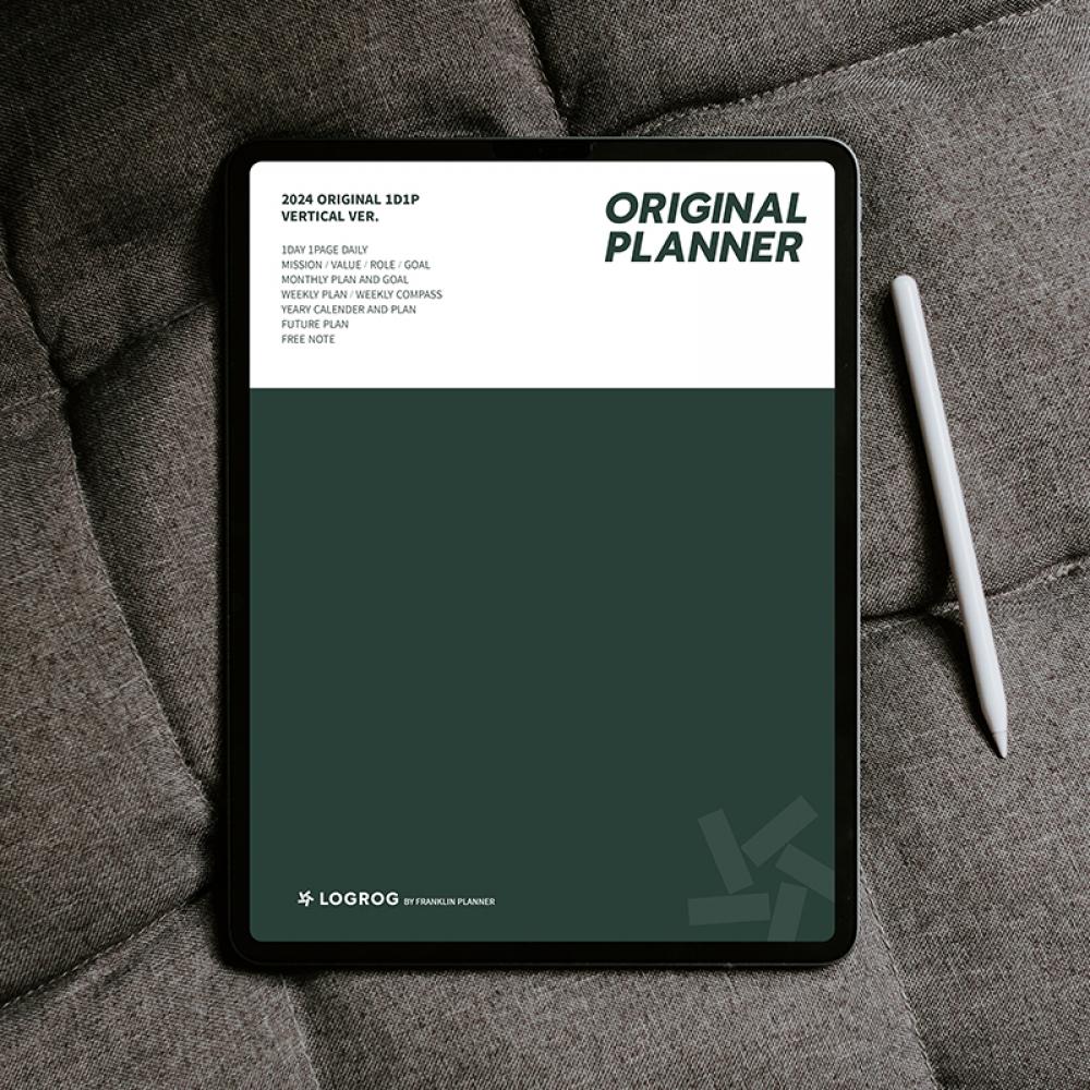 [스티커2종포함] 24년 오리지날 굿노트 디지털 PDF 속지 데일리(위클리포함) - 세로형(1D1P 형식) (사용기간 : 24년 1월 ~ 12월)