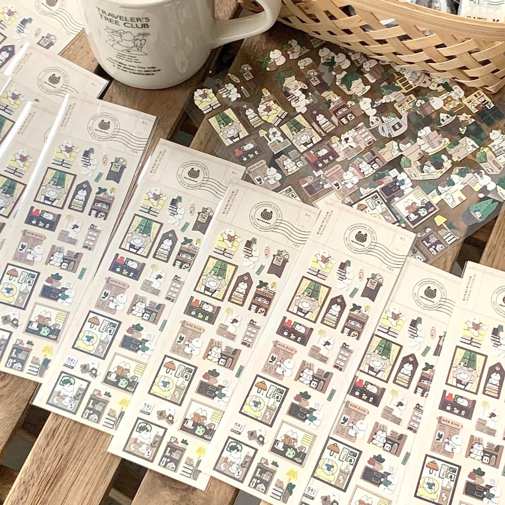 [2차재입고][mewmewbeam] vintage sticker - Library