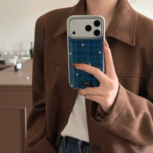 블루그린체크 케이스