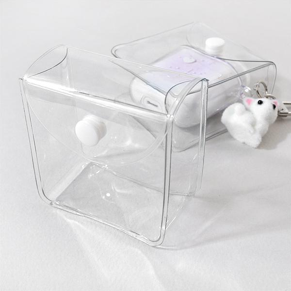 [9-878]PVC 정사각형 가챠파우치 60mm 투명 ,1개