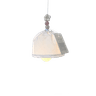 pink-white fabric hanging lamp bell