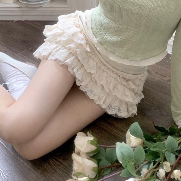 레이스 캉캉 미니스커트 짧은치마 초미니 밴드 코스프레