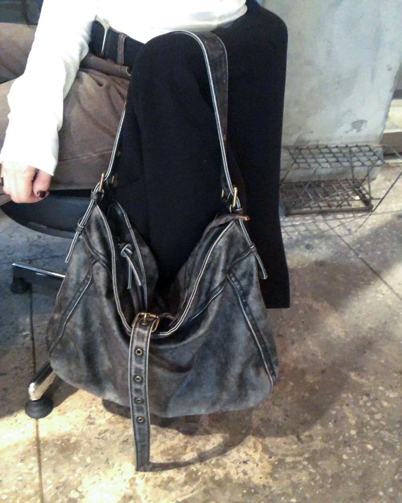 빈티지 레더 버클 숄더백 빅백 빅숄더백