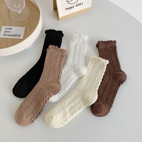 꼬임 여자 중목양말 패션삭스