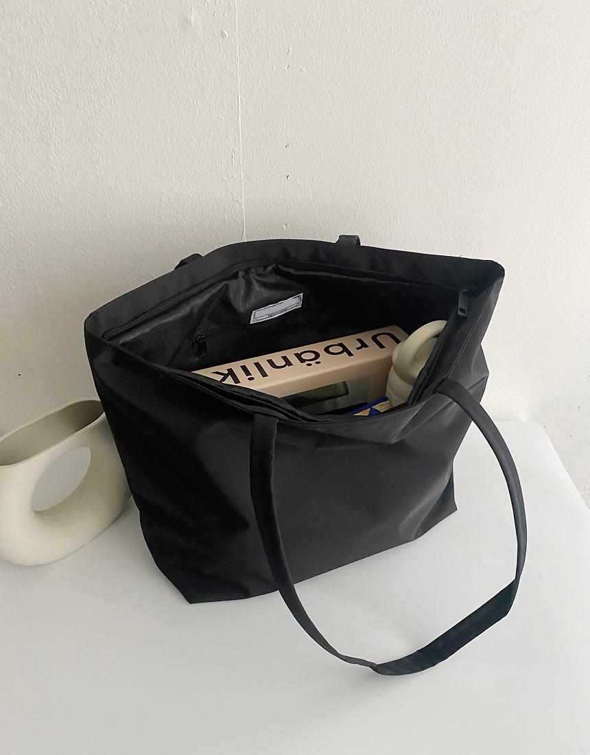 [국산/후기100개]지퍼 쇼퍼백 프라 나일론 생활방수 숄더 스퀘어 에코백