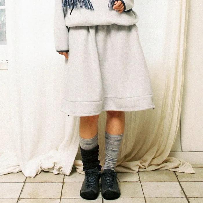 BALLOON FLEECE SKIRT [LIGHT GREY]