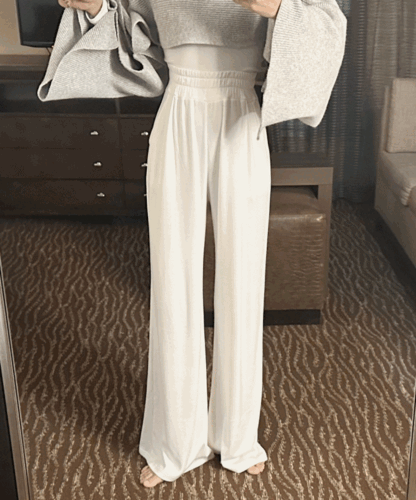 [롱/숏 Ver. / 자체제작 / 오픈할인 15%]  핫 겨울 웜 데일리 하이웨스트 와이드 기모 팬츠 [무료배송]