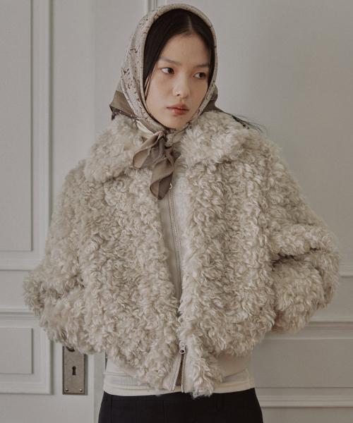 마이스(MAIS)  CROPPED ZIP-UP FUR JACKET / BEIGE GRAY - 사이즈 & 후기 | 무신사