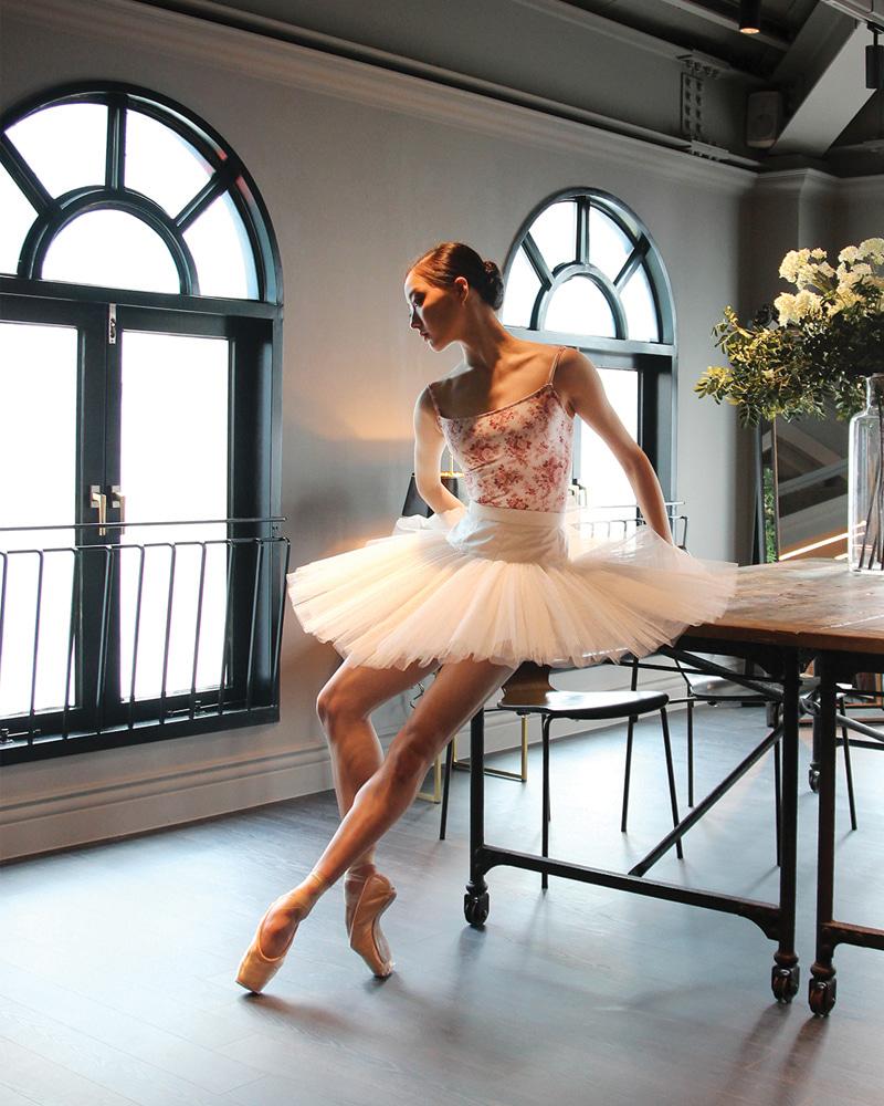 LTD005C-1 emilie camisole leotard TOILE DE JOUY / RED