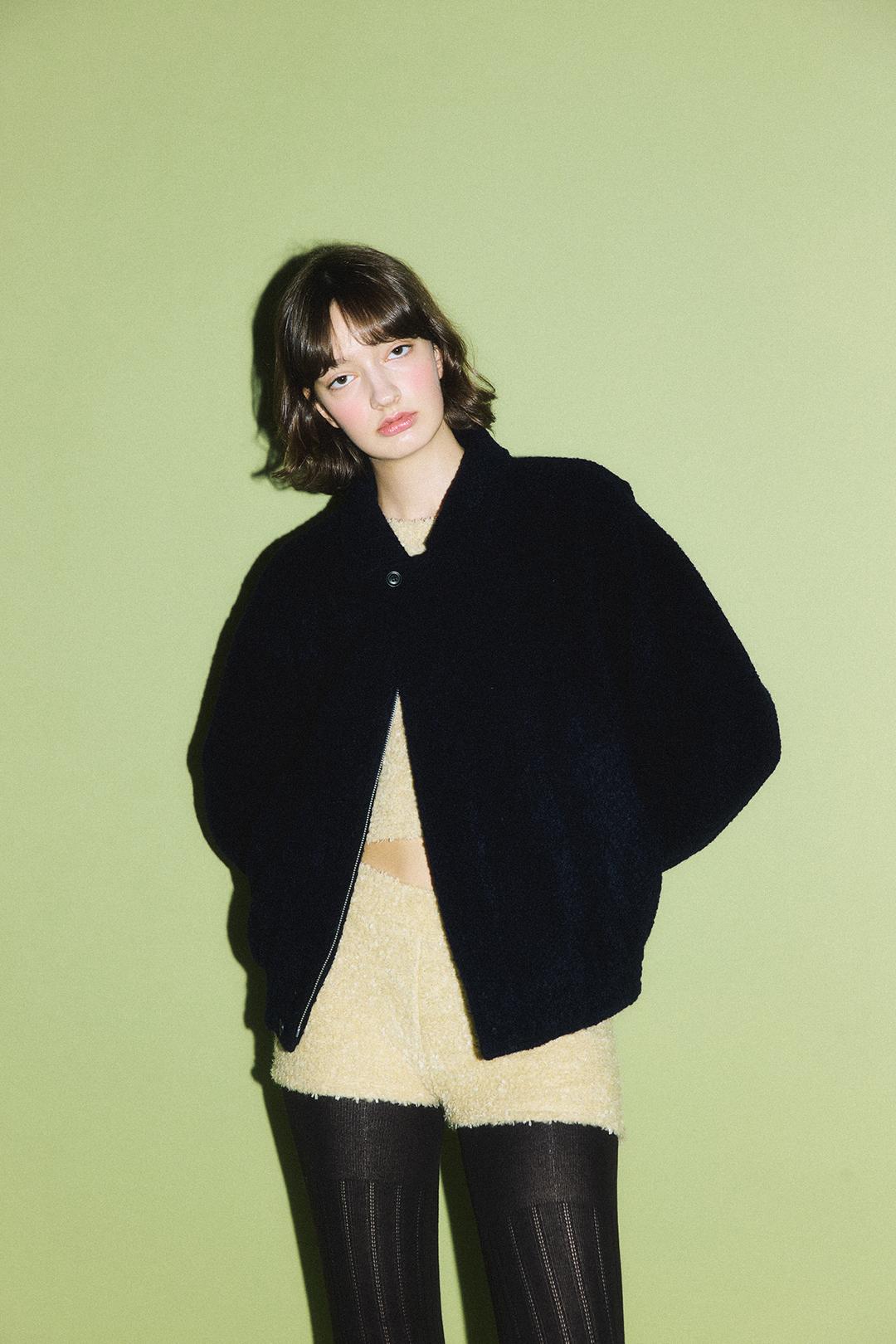 Polished Wool Blouson_Midnight