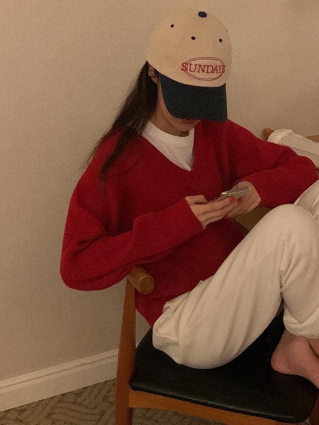 [핏대박/데일리템/꾸안꾸] 루파 브이넥니트 니트 (5colors)