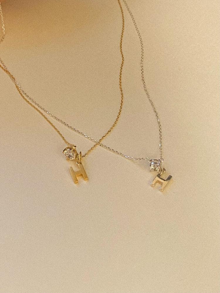 (925silver)twinkle initial necklace