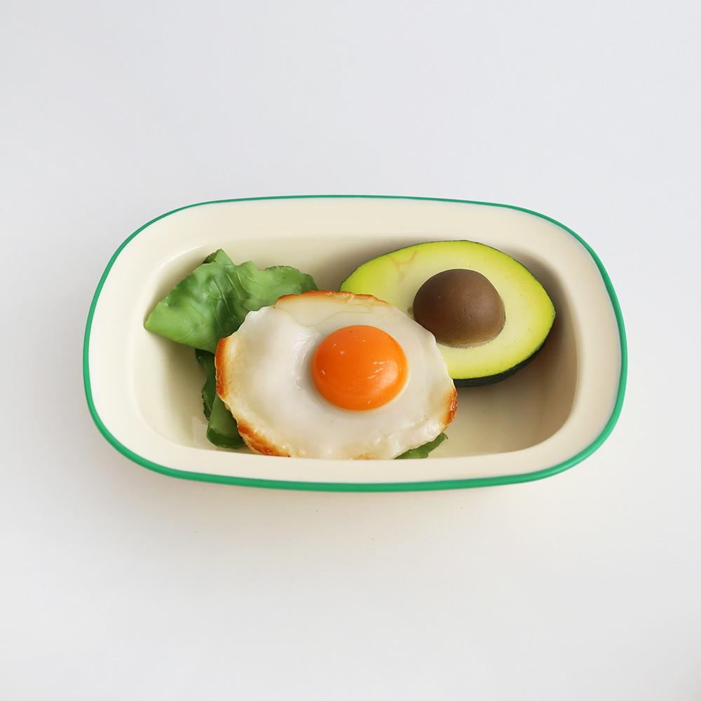 아보카도 림 - 9인치 직사각 볼 / 샐러드볼 캠핑 그릇 식기 파스타 접시