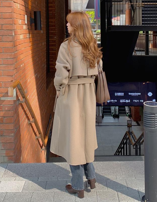 [일부당일발송] *러브프롬* 안젤로 백케이프 핸드메이드 롱 코트 (메리노울 80%)(구스안감)(S/M size)