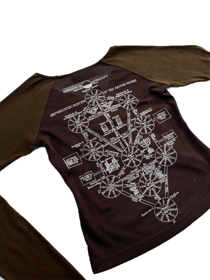 KABBALAH MESH TOP [ BROWN ]