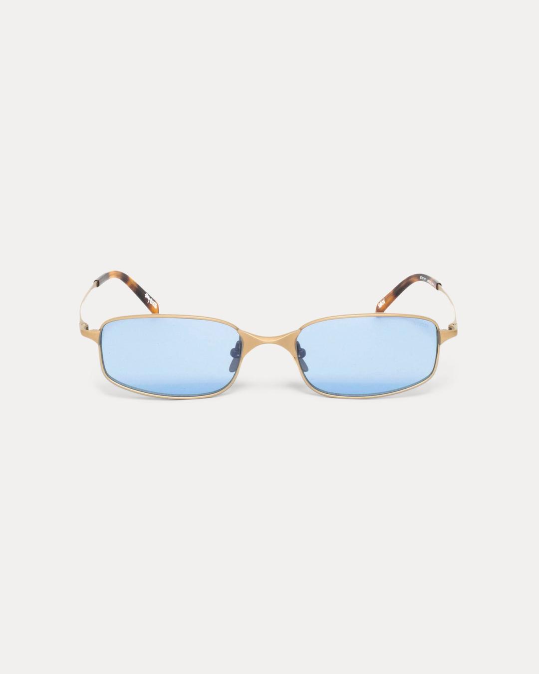 SIMON SUNGLASSES - Matte Gold/Light Blue Lens / ONE SIZE