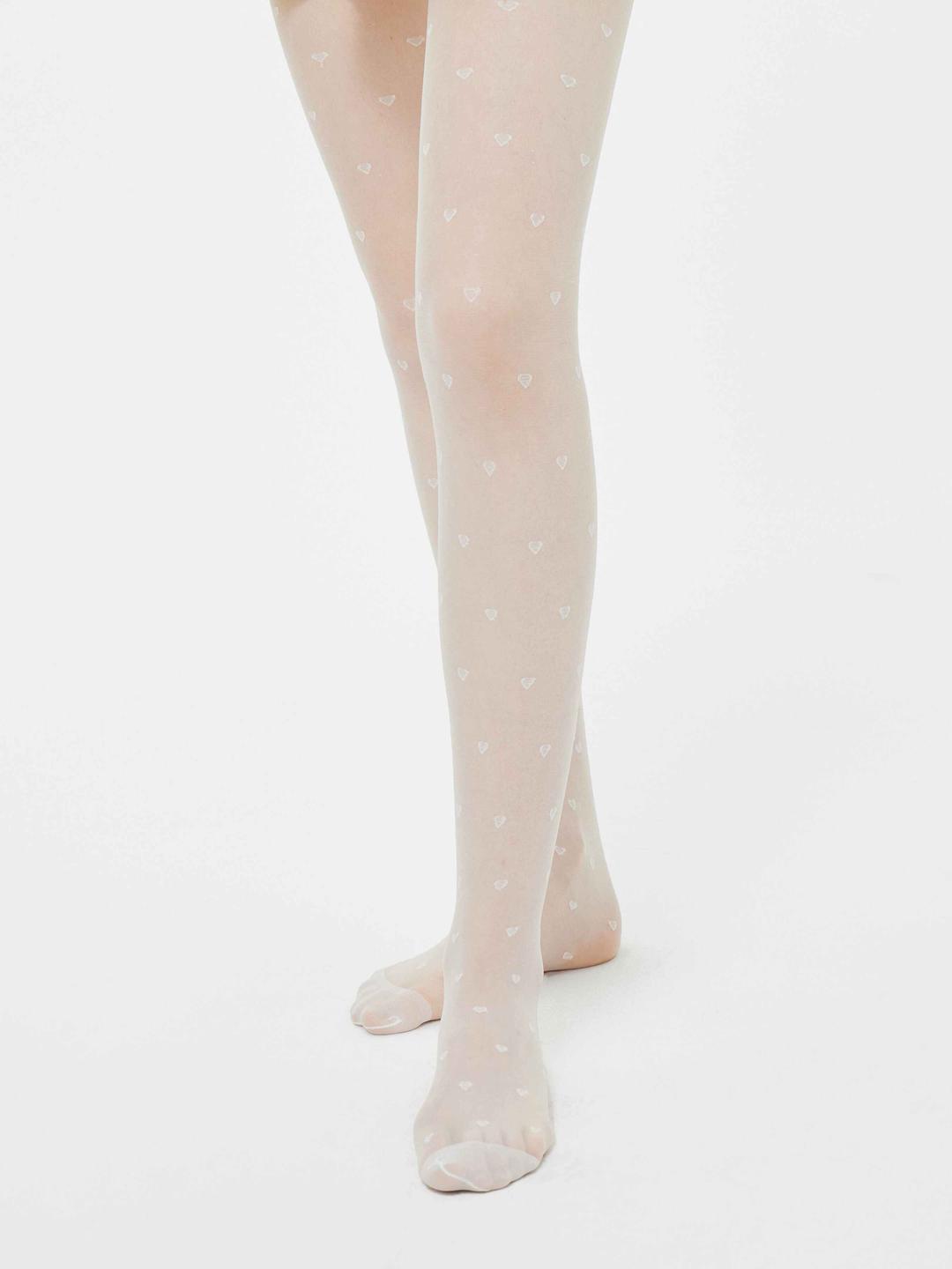 하트 패턴 팬탑 스타킹 스타킹