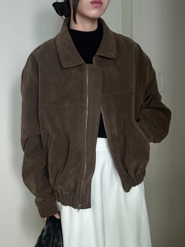 더보느 플랏 스웨이드 블루종 점퍼 2color