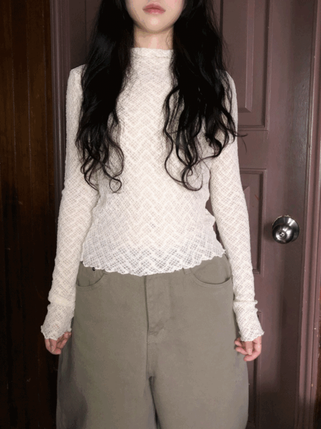 chess half-neck mesh tee (2color) / 체스 하프넥 매쉬 티