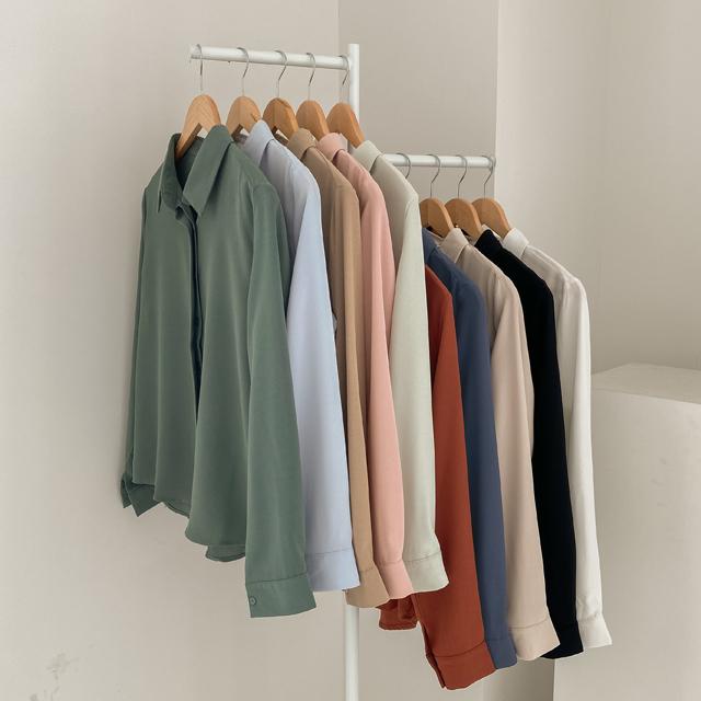 [10컬러/링클프리] 히든버튼 데일리 셔츠