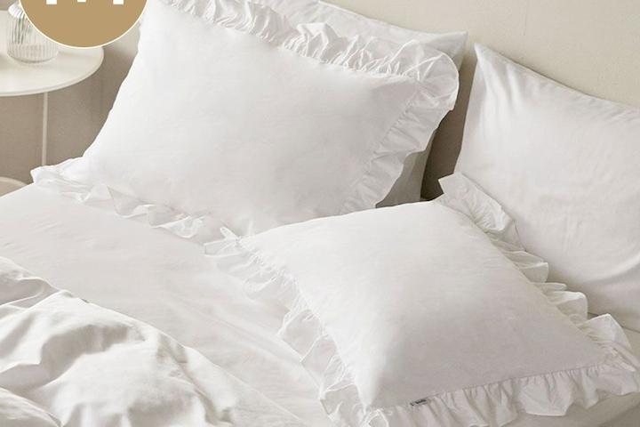 1+1 호텔 베개커버 프릴 순면 60수 이음선없는 초광폭 6컬러