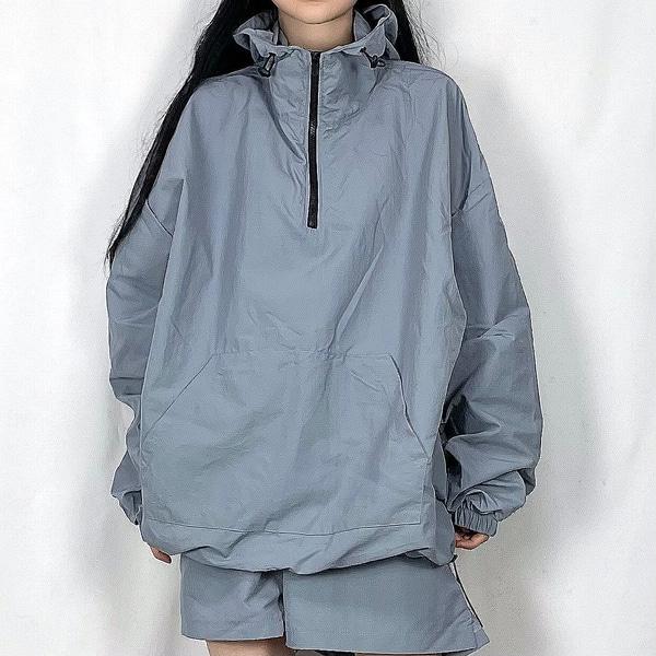 타스란 스트링 아노락 후드