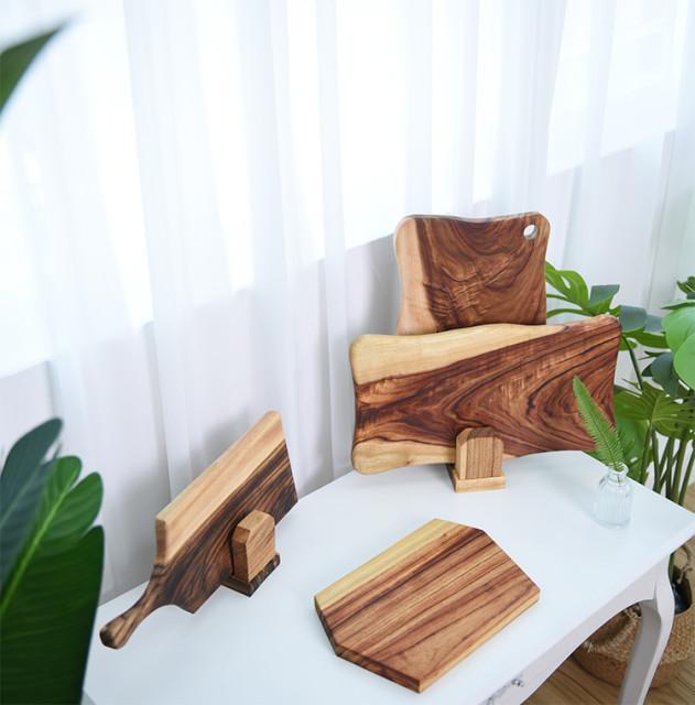 캄포스타일 캄포도마 월넛 사각 플레이팅 수제 통원목 나무도마 캠핑 스테이크