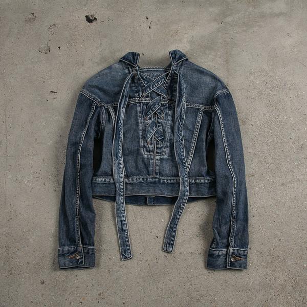 Eyelet Crop Denim Jacket W0209