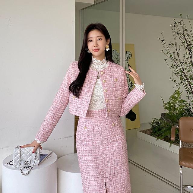 빈스홀릭 메리 스팽글 트위드 자켓