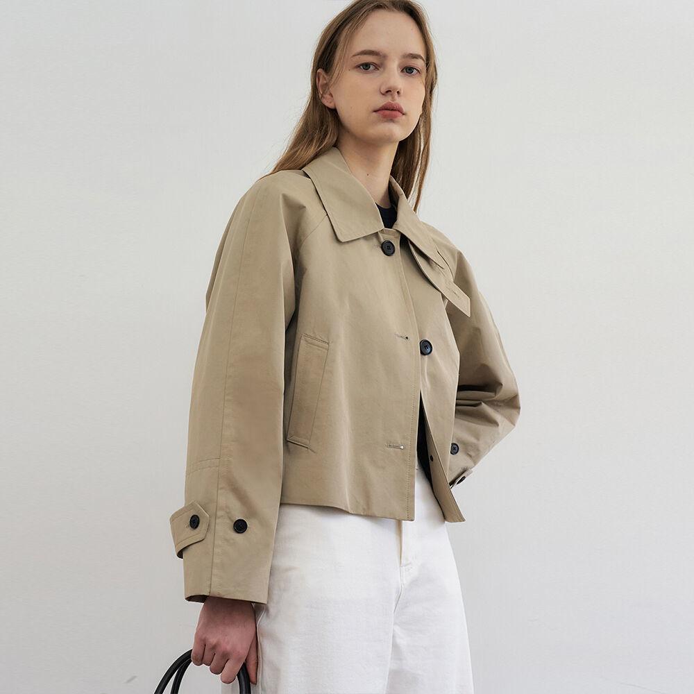 Half Single Trench Coat (Beige)