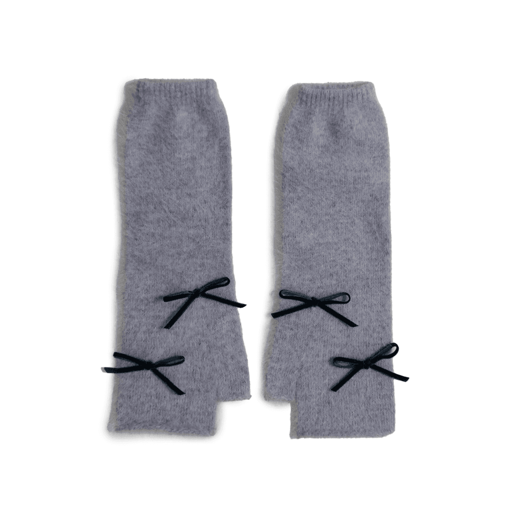 Angora Hand Warmer Ribbon_Gray