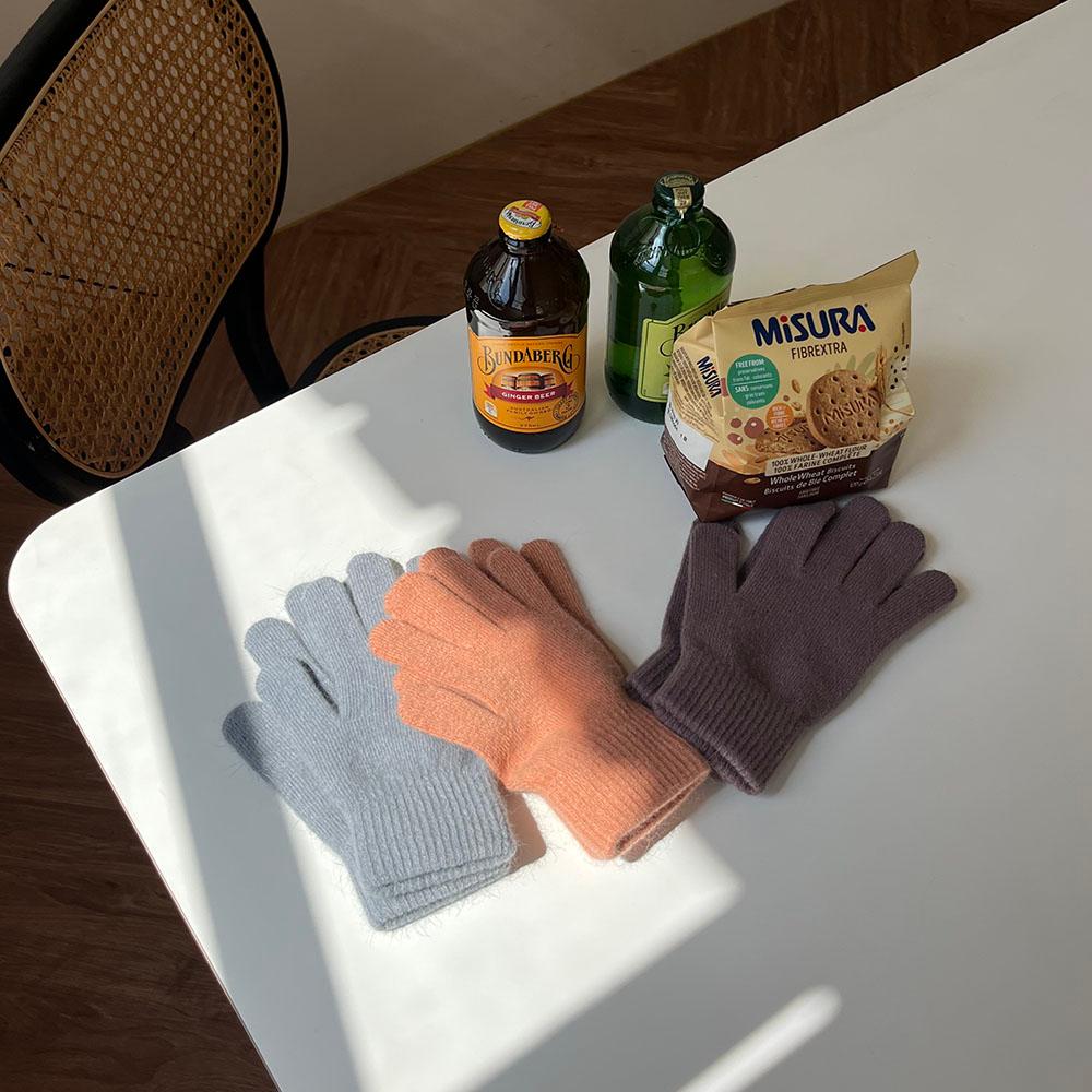 3 plus 1 국내 자체 제작 남녀 공용 겨울 램스 울 니트 장갑